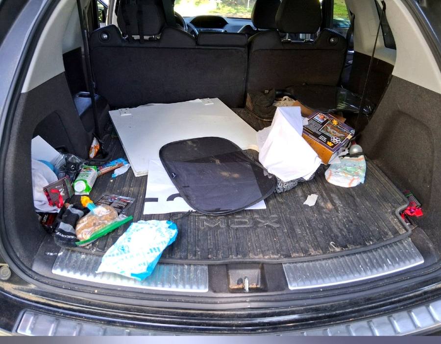 Dirty cargo area before detailing